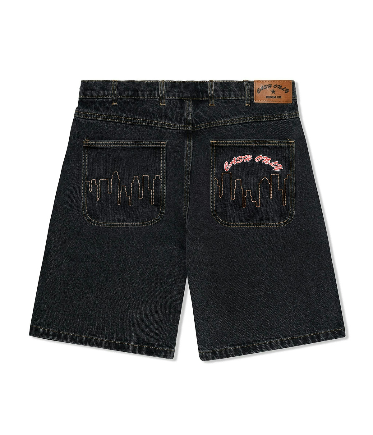 Cash Only Shorts Logo Denim Washed Black 2