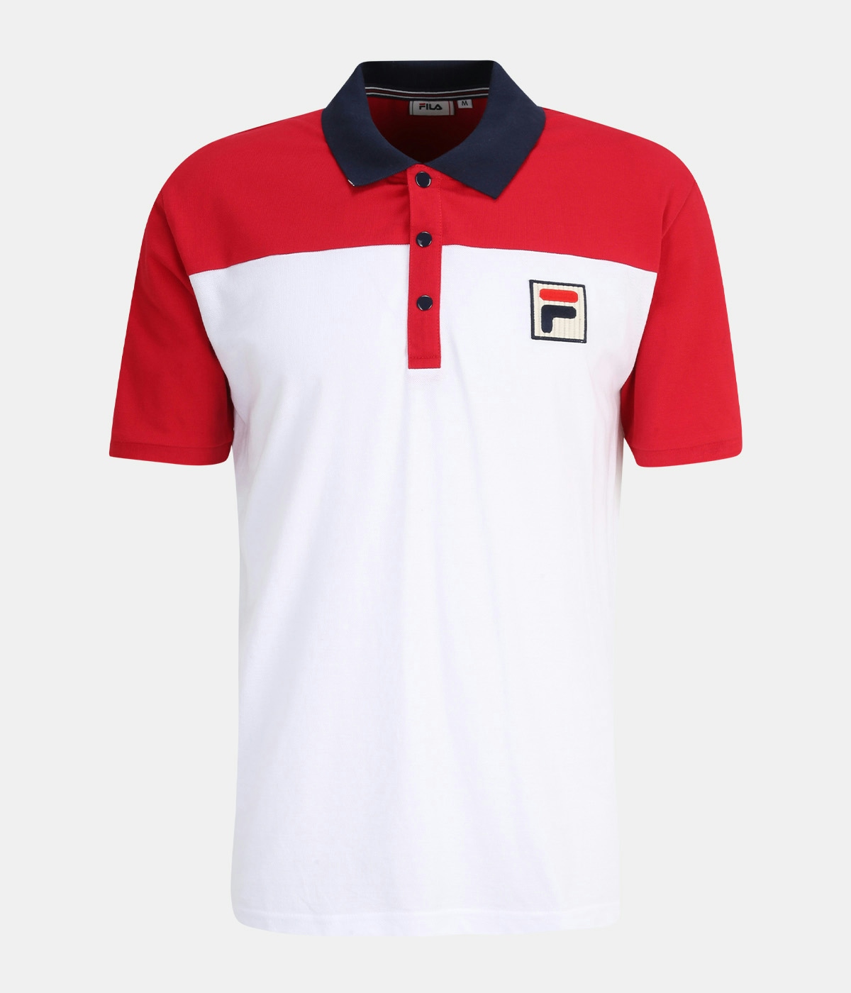 Fila Polo Shirt Lianshan Blocked Bright White-True Red 3