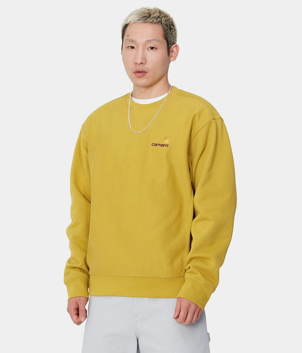 Carhartt Sweater American Script Golden Olive 1