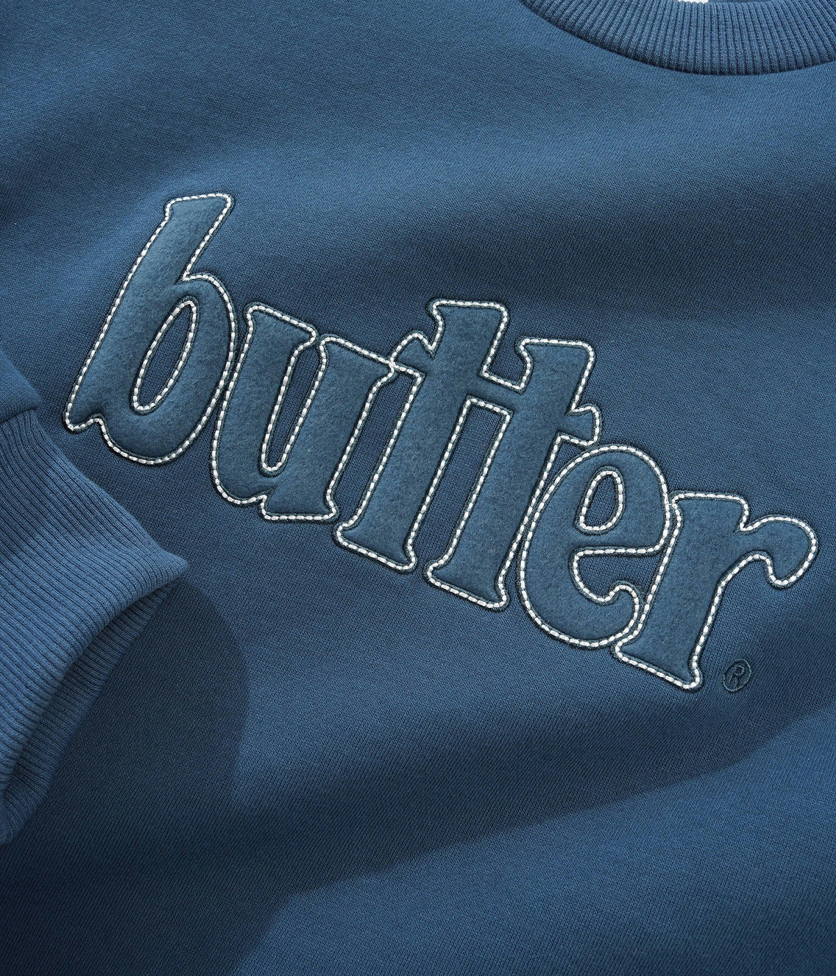 Butter Goods Sweater Fleece Applique Denim 2