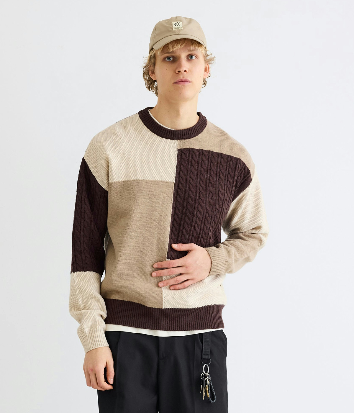 Woodbird Knit Kurt Patch Brown