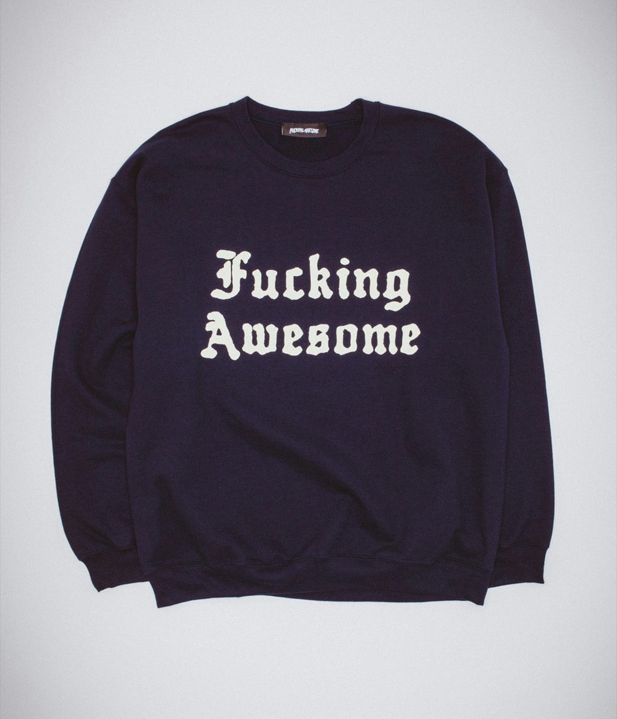 Fucking Awesome Genser Ancient Script Crewneck Navy 1