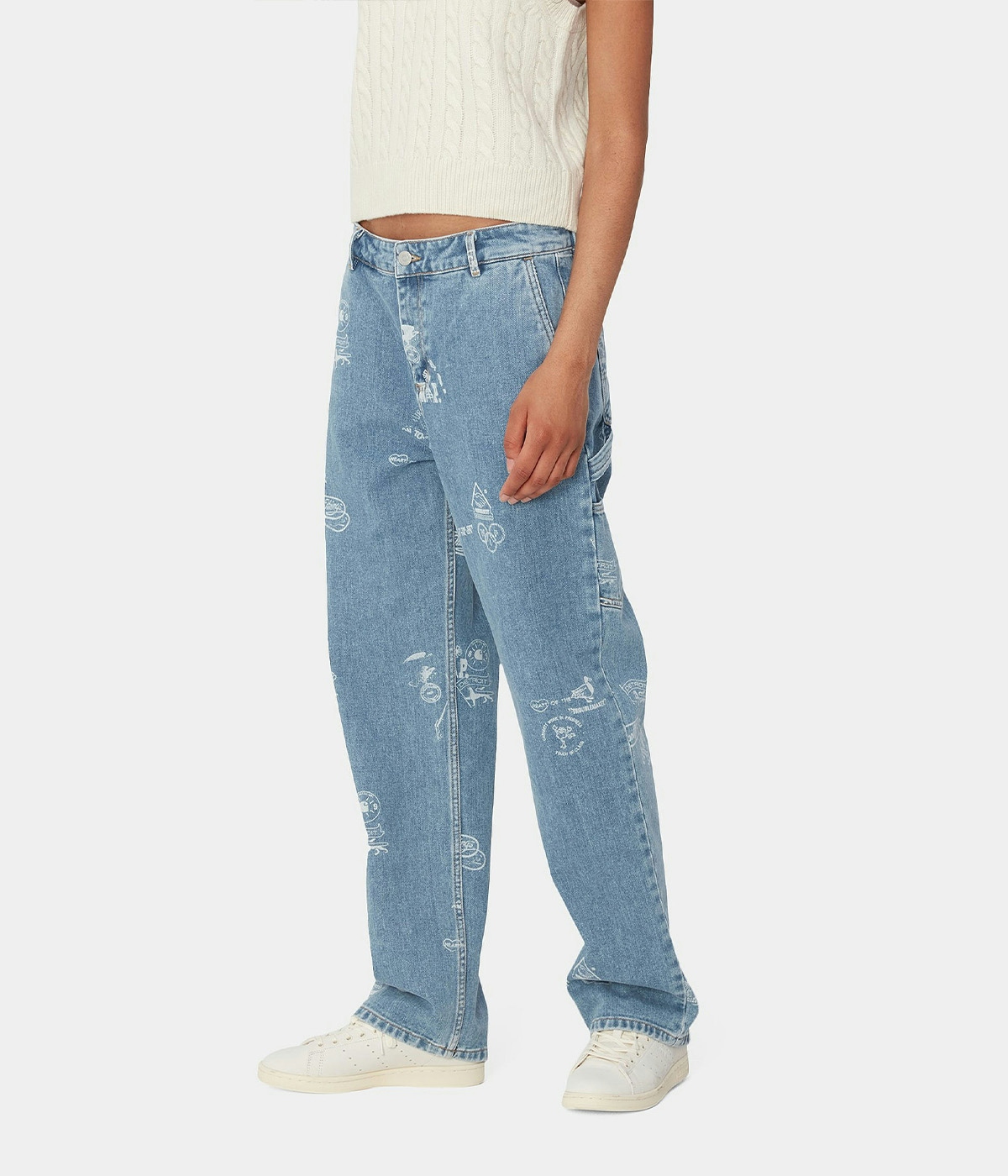 Carhartt Jeans Womens Stamp Pant Stamp Print/Blue bleached 3