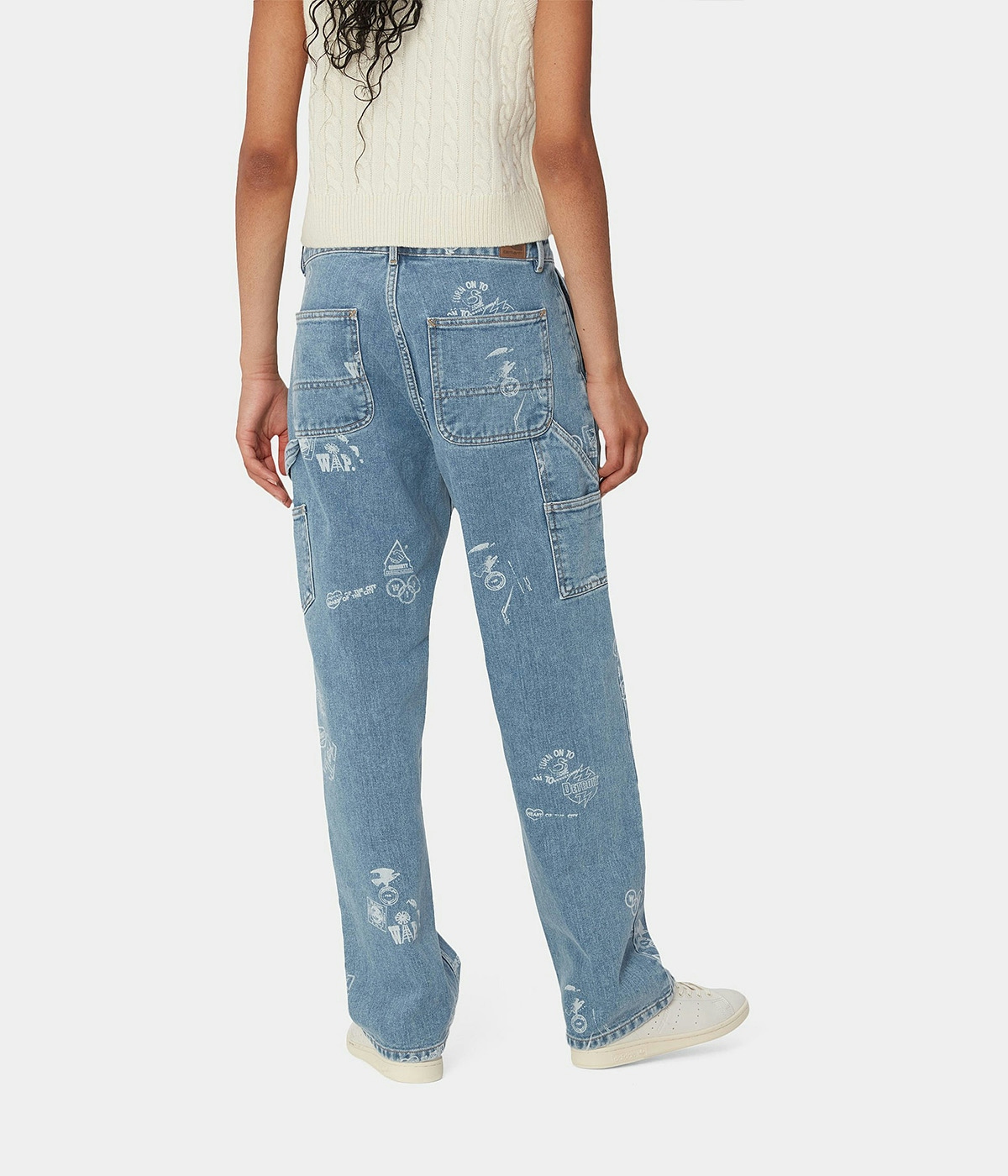 Carhartt Jeans Womens Stamp Pant Stamp Print/Blue bleached 2