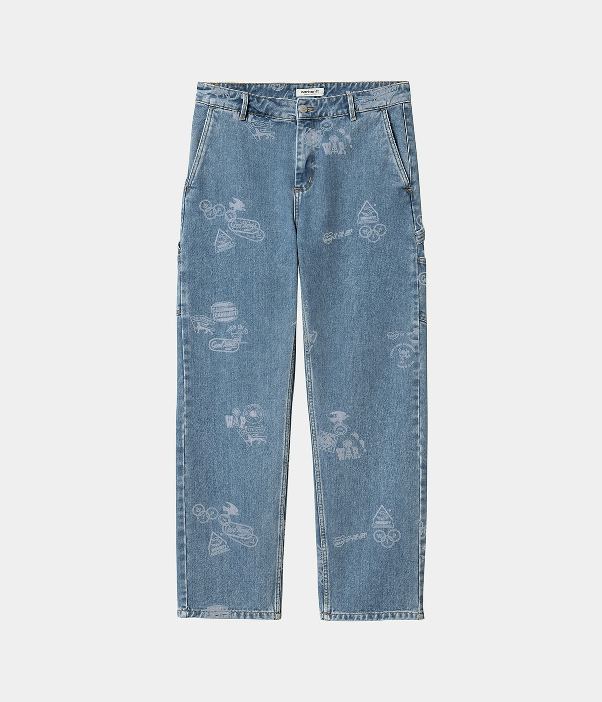 Carhartt Jeans Womens Stamp Pant Stamp Print/Blue bleached 5