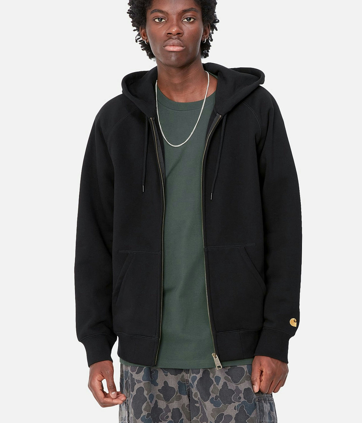 Carhartt Zip Hoodie Chase Black / Gold 3