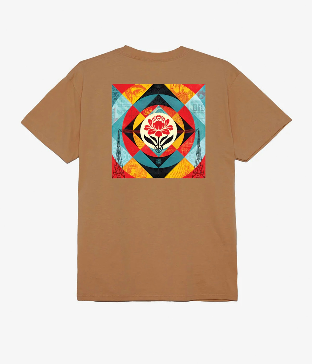 Obey T-shirt Geometric Power Canvas Brown Sugar 1