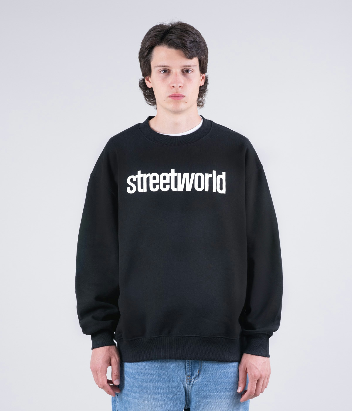 Streetworld Tröja Streetworld Classic Crewneck Logo Black