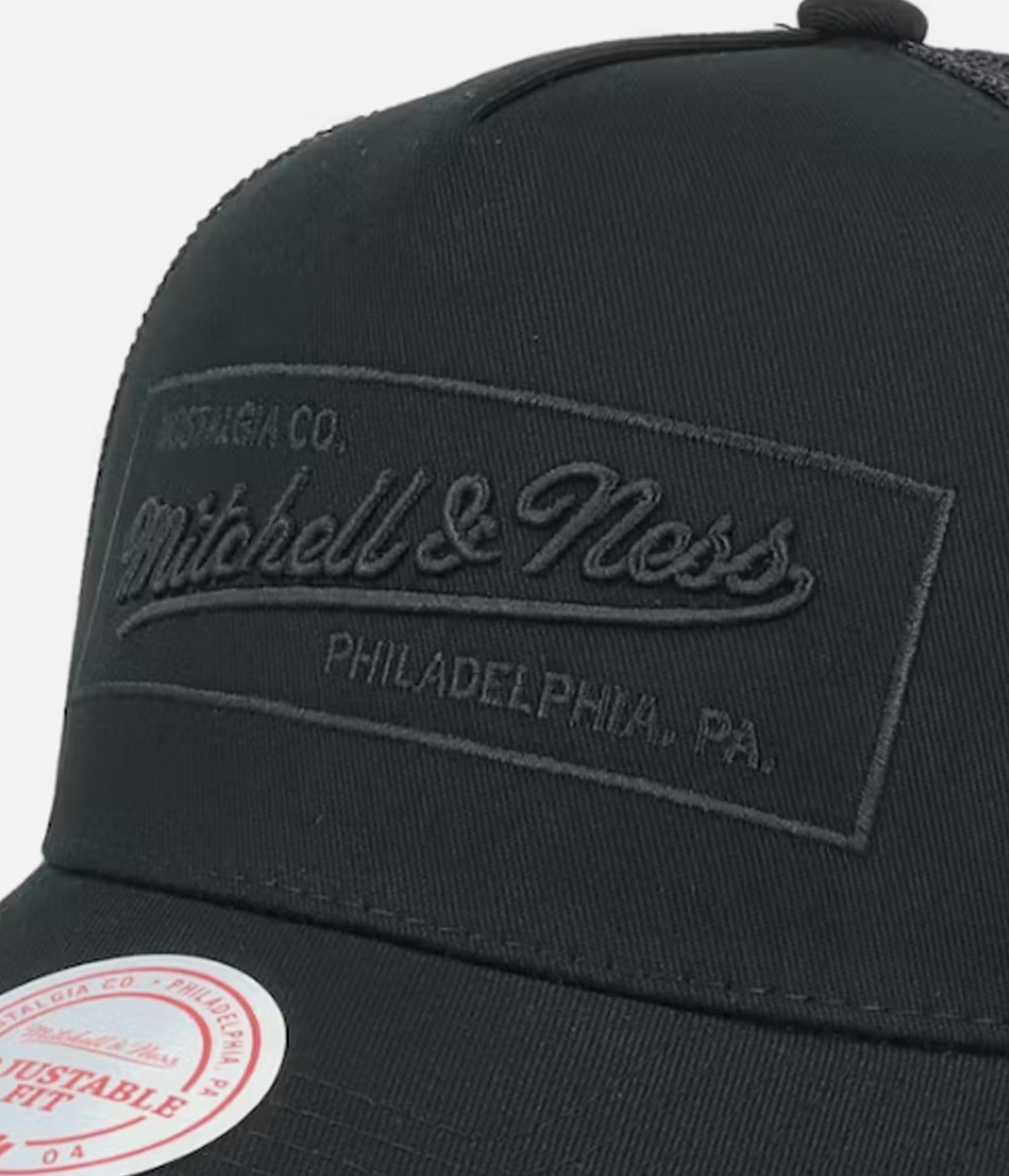 Mitchell & Ness XL Box Logo Trucker Cap Black/Black 2