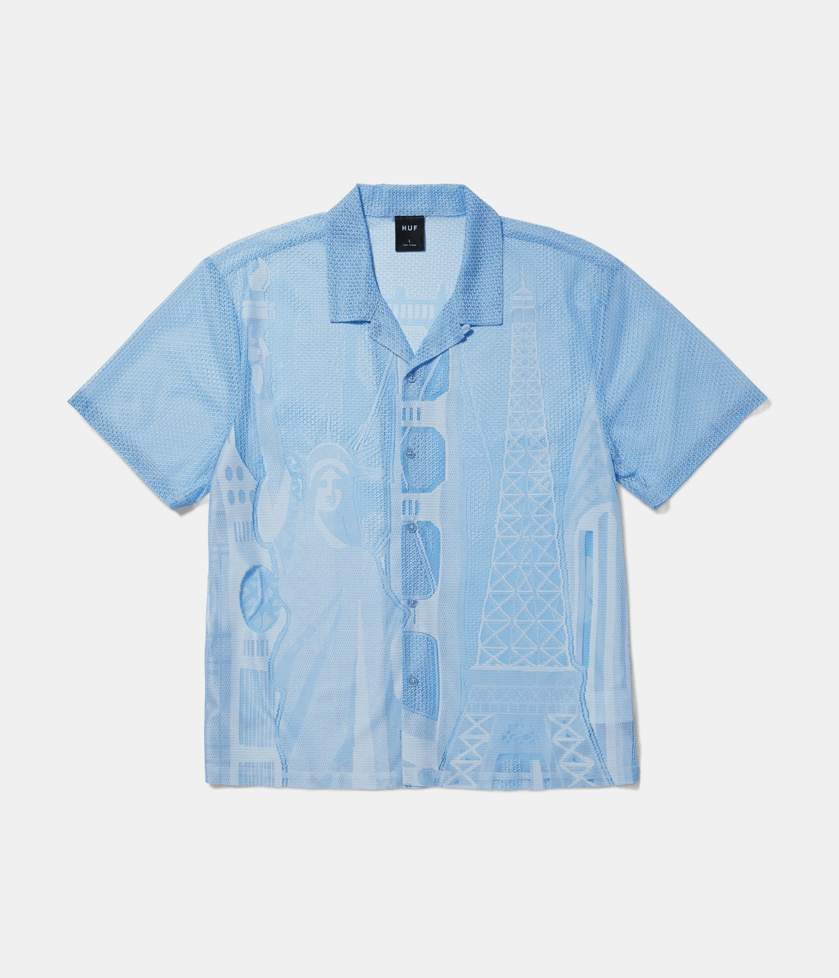 HUF Skjorta World Tour S/S Lace Cloud Blue 2