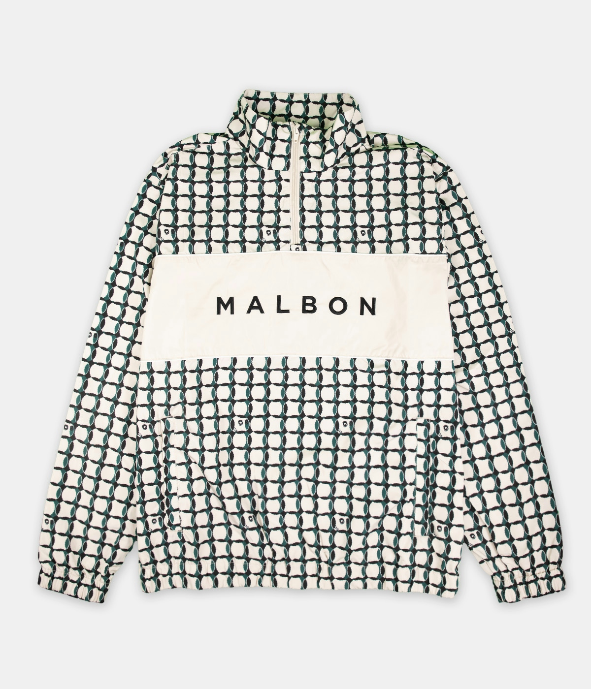 Malbon Golf Zip Jacket Lattice Nylon Quarter Bistro Green