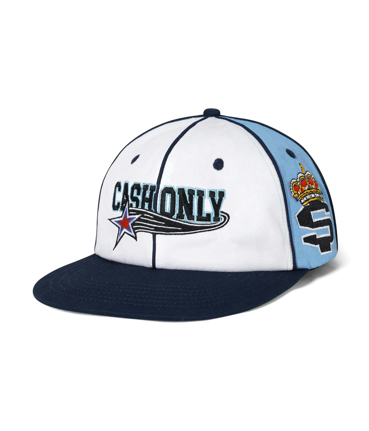 Cash Only Cap Downtown Snapback White/Navy/Pale Blue 1