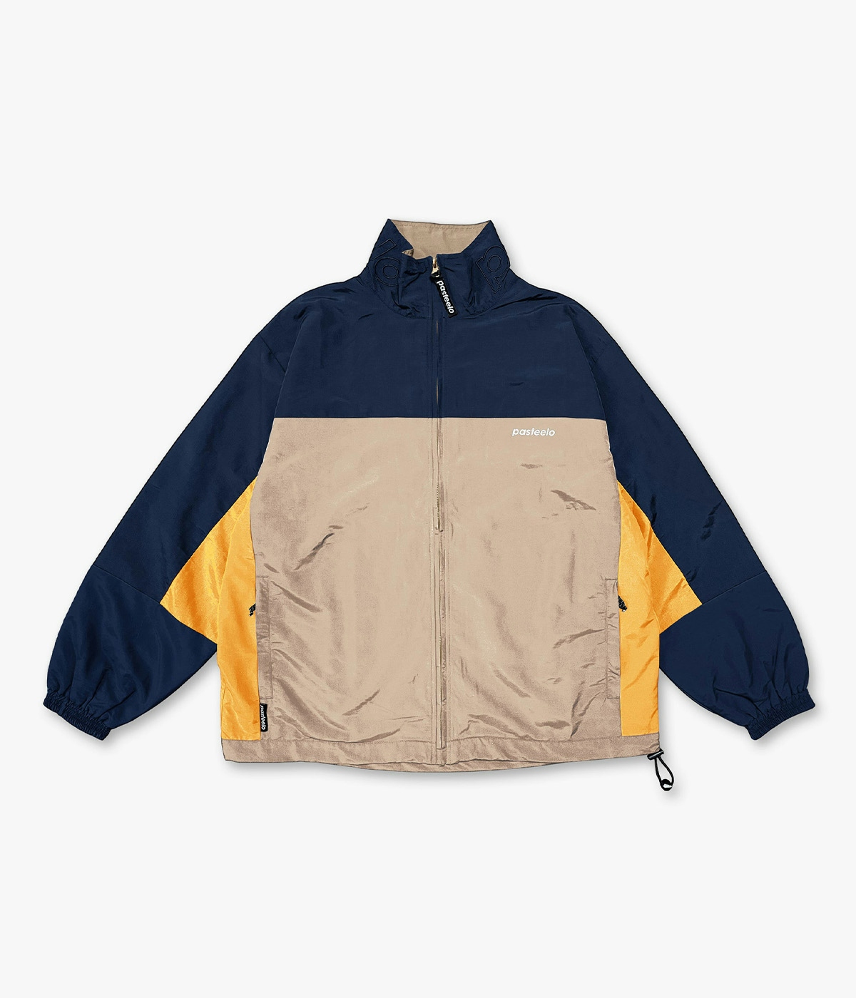 Pasteelo Jacket Sports Windbreaker Navy/Tan/Gold