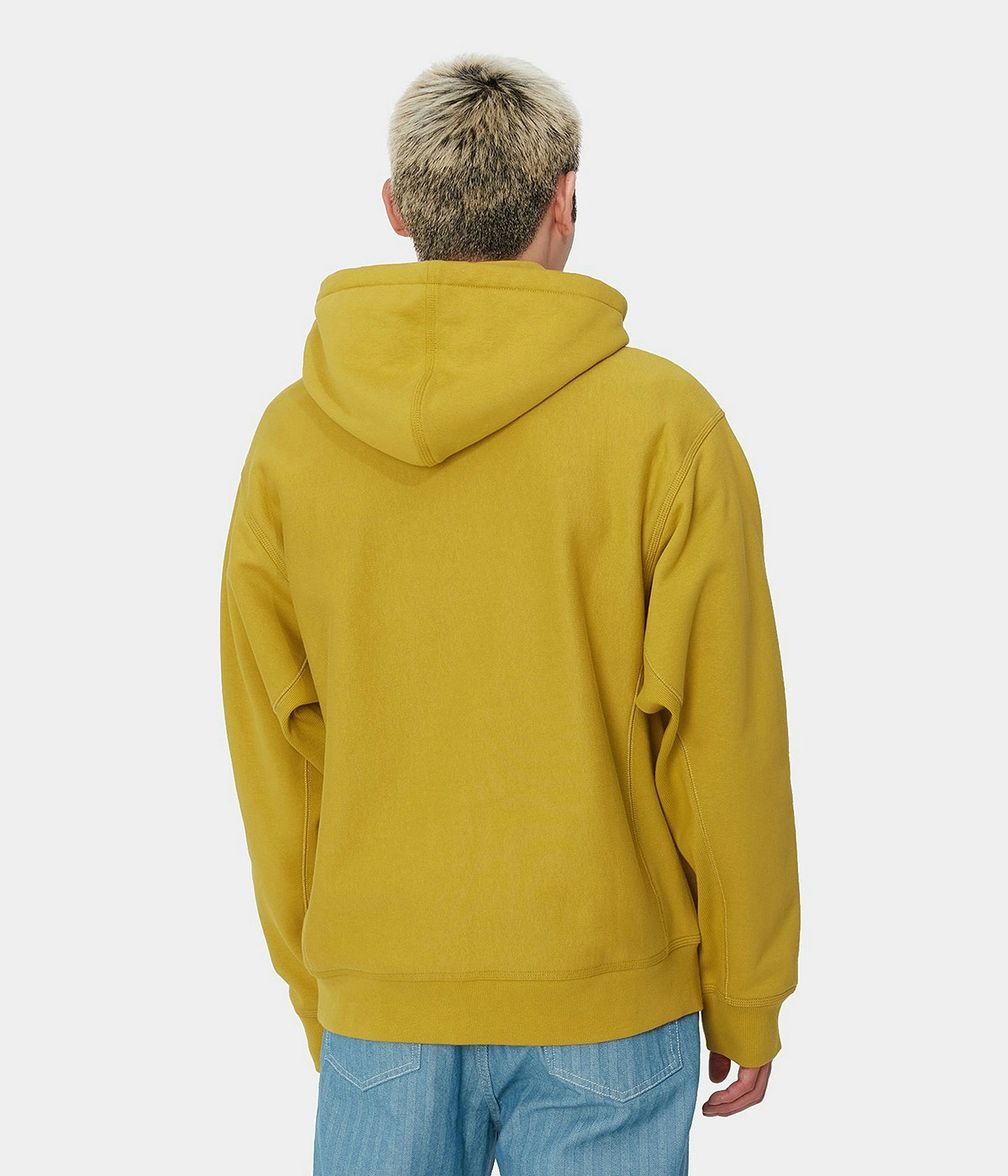 Carhartt Hooded American Script Sweat Golden Olive 2