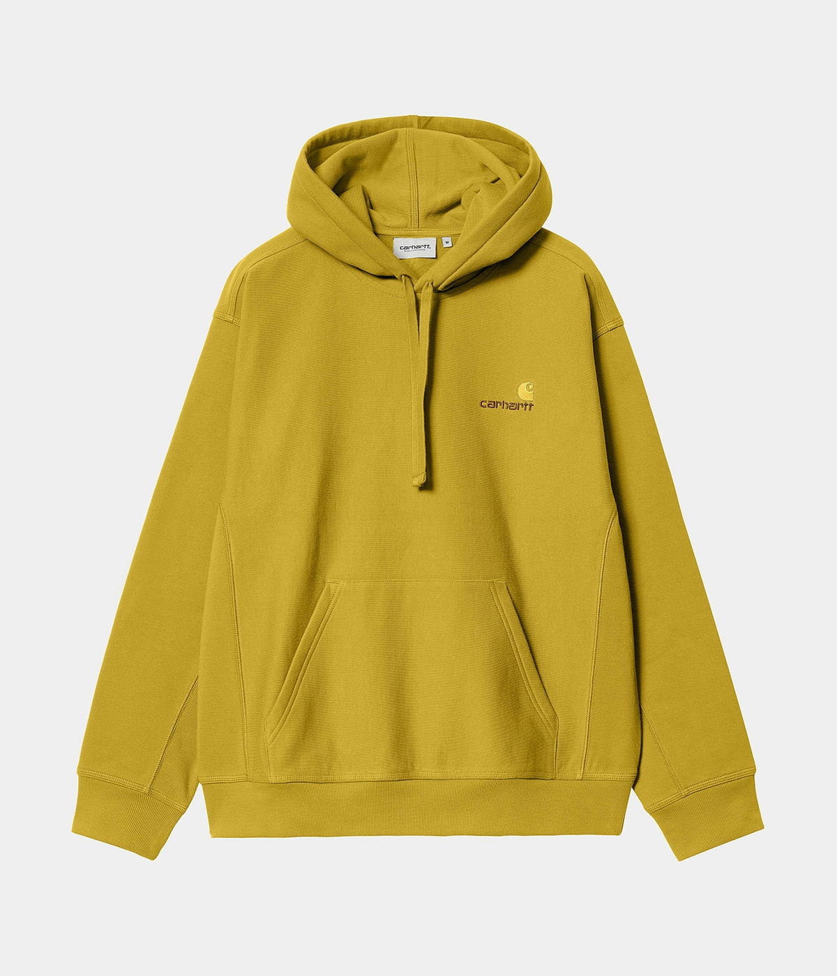 Carhartt Hooded American Script Sweat Golden Olive 4