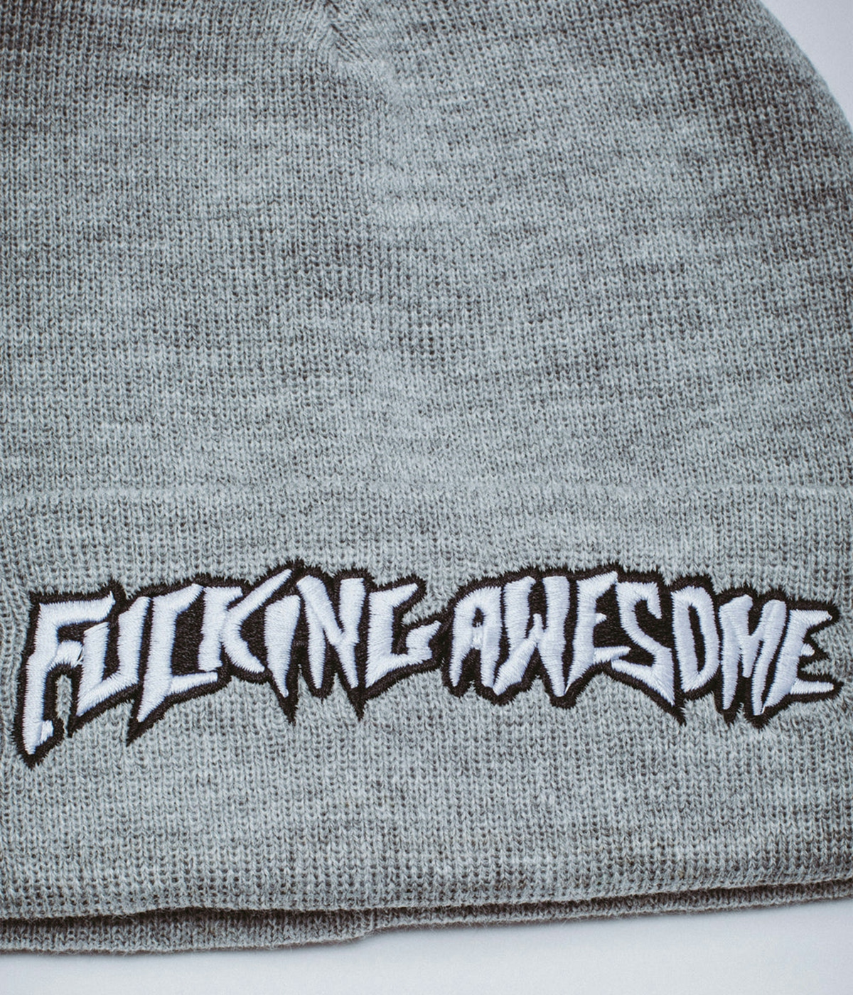 Fucking Awesome Beanie Stamp Cuff Grey 2