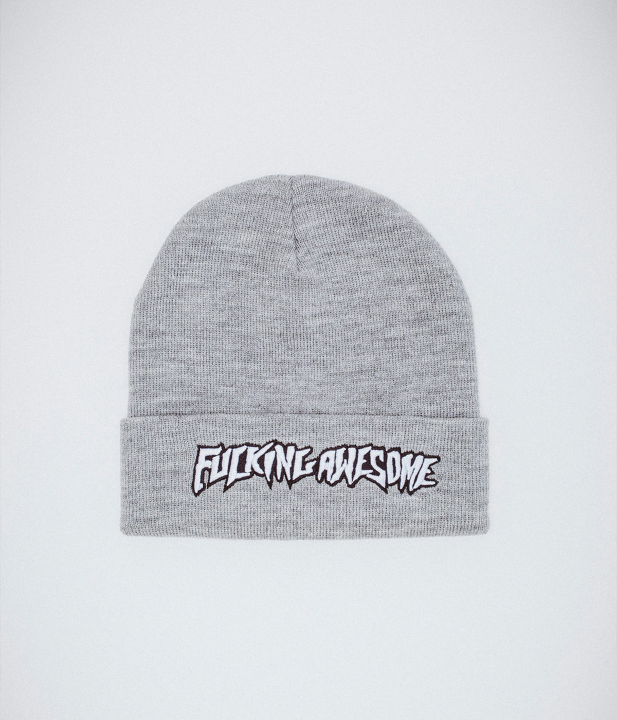 Fucking Awesome Beanie Stamp Cuff Grey 1